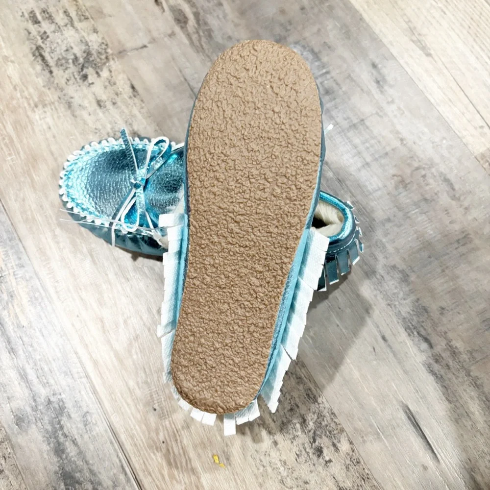 J.Crew Kids‎ Metallic Blue Moccasins